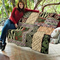 Beige Aotearoa Kowhaiwhai Pattern Quilt NZ Maori Quilt Style LT14 - Polynesian Pride
