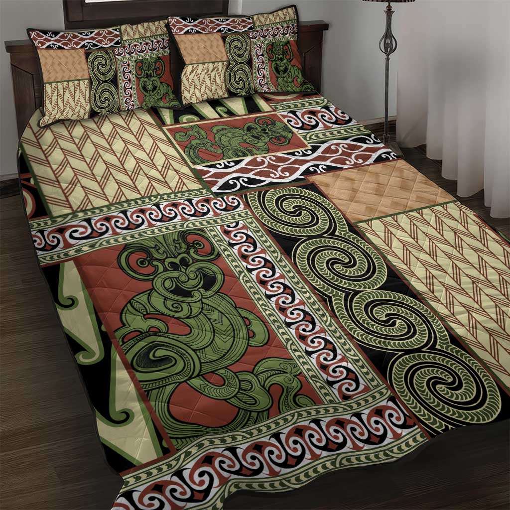 Beige Aotearoa Kowhaiwhai Pattern Quilt Bed Set NZ Maori Quilt Style LT14 Beige - Polynesian Pride