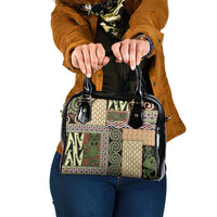 Beige Aotearoa Kowhaiwhai Pattern Shoulder Handbag NZ Maori Quilt Style LT14 One Size Beige - Polynesian Pride