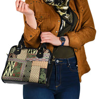 Beige Aotearoa Kowhaiwhai Pattern Shoulder Handbag NZ Maori Quilt Style LT14 - Polynesian Pride