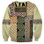 Beige Aotearoa Kowhaiwhai Pattern Sweatshirt NZ Maori Quilt Style