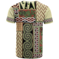Beige Aotearoa Kowhaiwhai Pattern T Shirt NZ Maori Quilt Style LT14 - Polynesian Pride