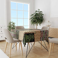 Beige Aotearoa Kowhaiwhai Pattern Tablecloth NZ Maori Quilt Style LT14 - Polynesian Pride