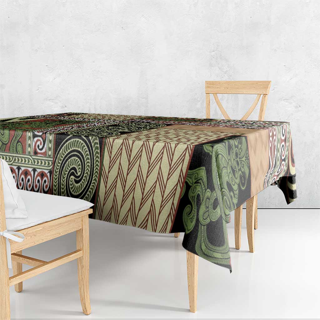 Beige Aotearoa Kowhaiwhai Pattern Tablecloth NZ Maori Quilt Style LT14 - Polynesian Pride