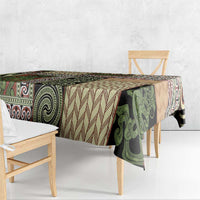 Beige Aotearoa Kowhaiwhai Pattern Tablecloth NZ Maori Quilt Style LT14 - Polynesian Pride