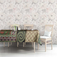 Beige Aotearoa Kowhaiwhai Pattern Tablecloth NZ Maori Quilt Style LT14 - Polynesian Pride