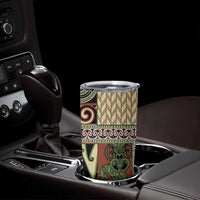 Beige Aotearoa Kowhaiwhai Pattern Tumbler Cup NZ Maori Quilt Style LT14 - Polynesian Pride