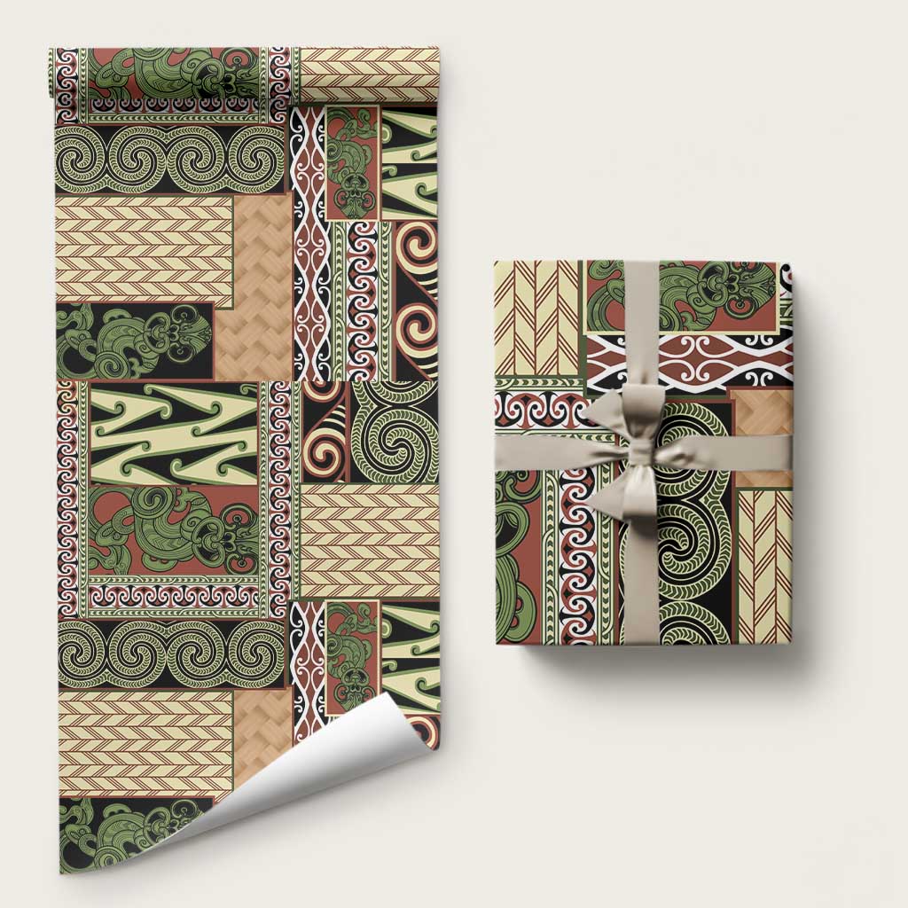 Beige Aotearoa Kowhaiwhai Pattern Wrapping Paper NZ Maori Quilt Style LT14 58" × 23" Beige - Polynesian Pride