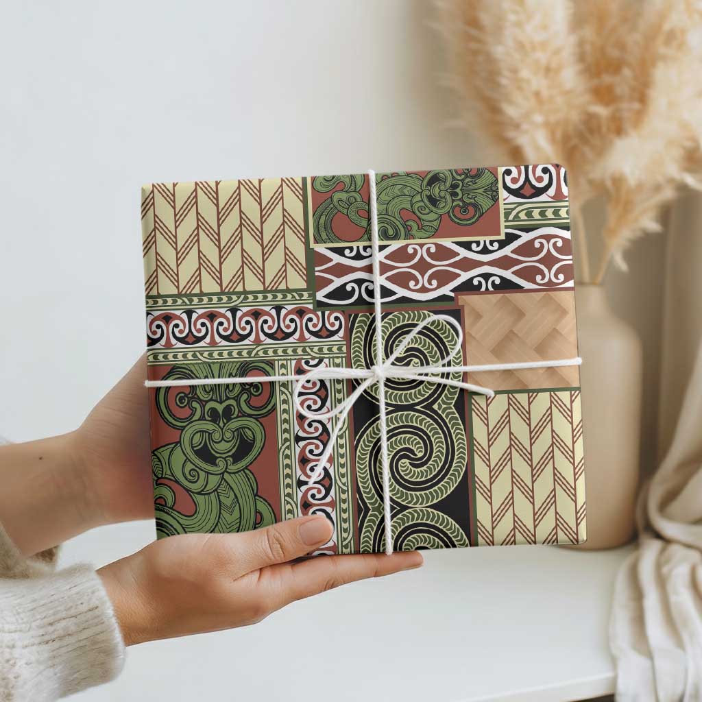 Beige Aotearoa Kowhaiwhai Pattern Wrapping Paper NZ Maori Quilt Style LT14 - Polynesian Pride