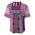 Pink Aotearoa Kowhaiwhai Pattern Baseball Jersey NZ Maori Quilt Style