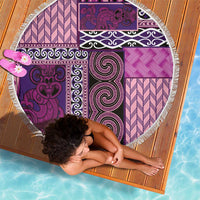 Pink Aotearoa Kowhaiwhai Pattern Beach Blanket NZ Maori Quilt Style LT14 - Polynesian Pride