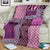 Pink Aotearoa Kowhaiwhai Pattern Blanket NZ Maori Quilt Style