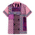 Pink Aotearoa Kowhaiwhai Pattern Family Matching Mermaid Dress and Hawaiian Shirt NZ Maori Quilt Style