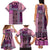 Pink Aotearoa Kowhaiwhai Pattern Family Matching Tank Maxi Dress and Hawaiian Shirt NZ Maori Quilt Style