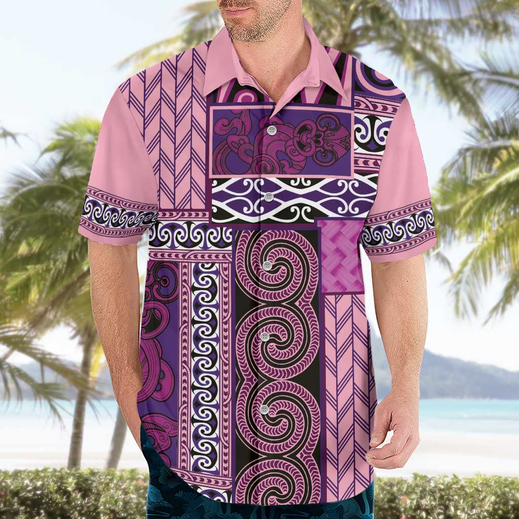 Pink Aotearoa Kowhaiwhai Pattern Hawaiian Shirt NZ Maori Quilt Style LT14 - Polynesian Pride