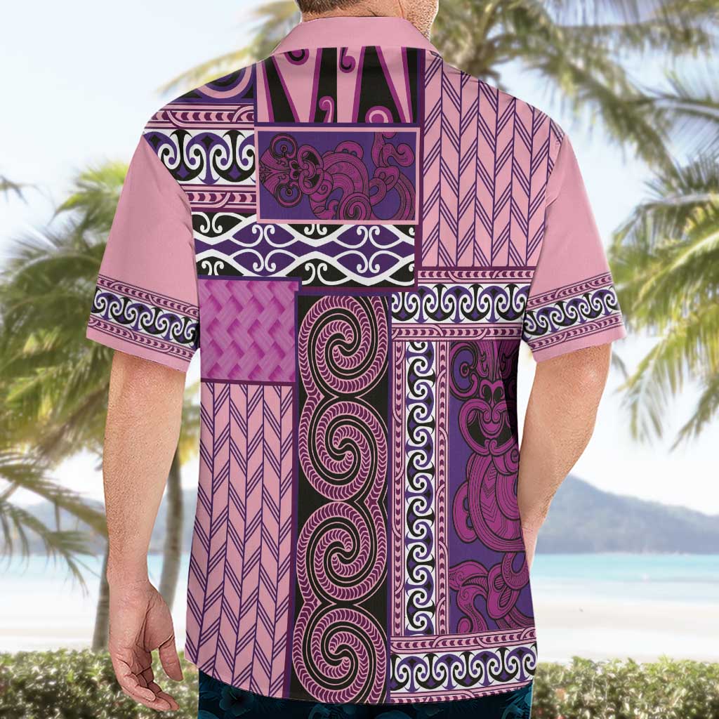 Pink Aotearoa Kowhaiwhai Pattern Hawaiian Shirt NZ Maori Quilt Style LT14 - Polynesian Pride