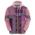 Pink Aotearoa Kowhaiwhai Pattern Hoodie NZ Maori Quilt Style