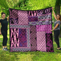 Pink Aotearoa Kowhaiwhai Pattern Quilt NZ Maori Quilt Style LT14 - Polynesian Pride