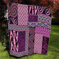 Pink Aotearoa Kowhaiwhai Pattern Quilt NZ Maori Quilt Style LT14 - Polynesian Pride