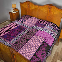 Pink Aotearoa Kowhaiwhai Pattern Quilt NZ Maori Quilt Style LT14 - Polynesian Pride
