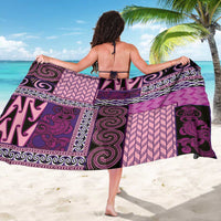 Pink Aotearoa Kowhaiwhai Pattern Sarong NZ Maori Quilt Style LT14 - Polynesian Pride