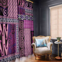Pink Aotearoa Kowhaiwhai Pattern Window Curtain NZ Maori Quilt Style LT14 - Polynesian Pride