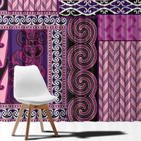 Pink Aotearoa Kowhaiwhai Pattern Window Curtain NZ Maori Quilt Style LT14 - Polynesian Pride