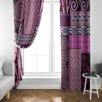 Pink Aotearoa Kowhaiwhai Pattern Window Curtain NZ Maori Quilt Style LT14 - Polynesian Pride