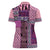 Pink Aotearoa Kowhaiwhai Pattern Women Polo Shirt NZ Maori Quilt Style