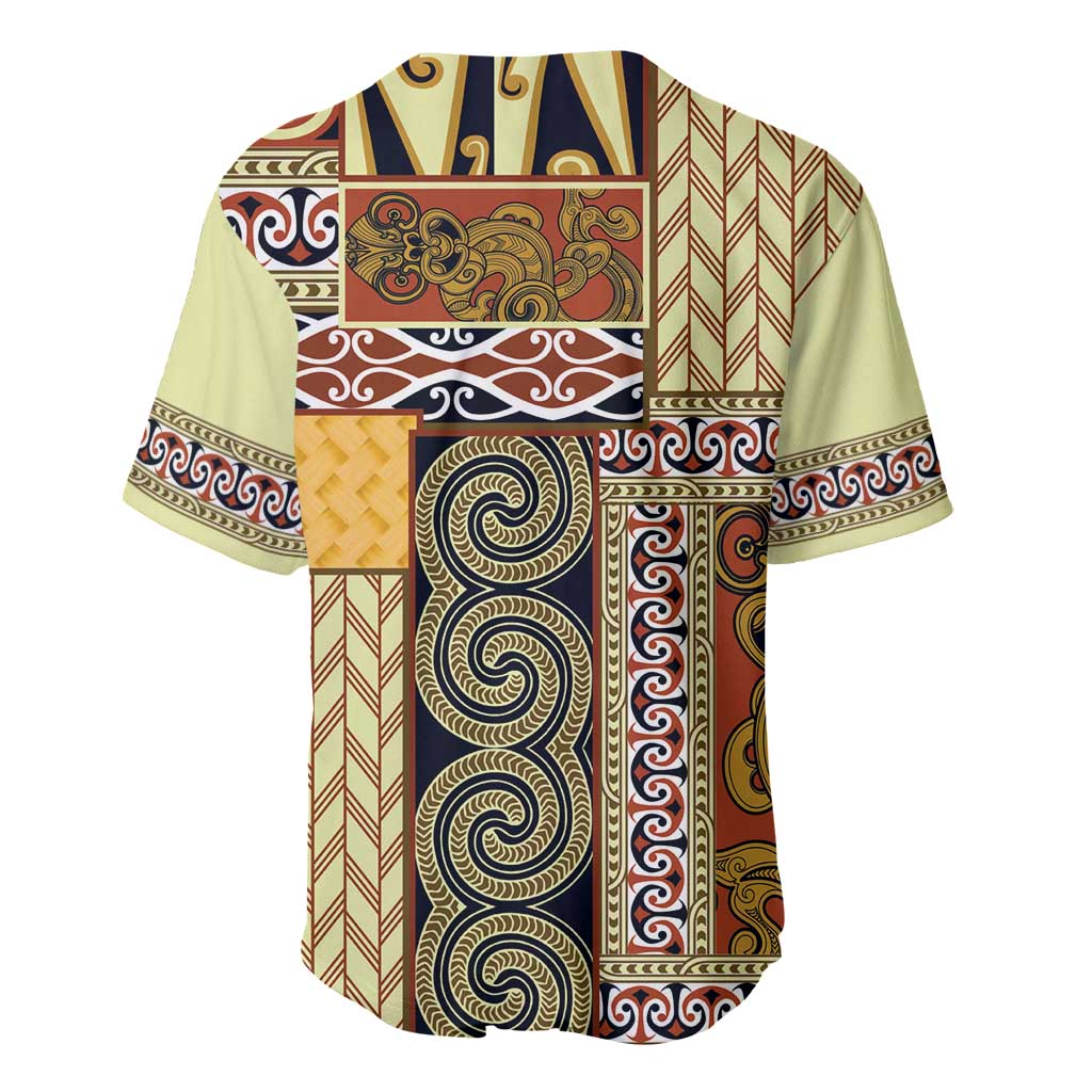 Yellow Aotearoa Kowhaiwhai Pattern Baseball Jersey NZ Maori Quilt Style LT14 - Polynesian Pride