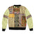 Yellow Aotearoa Kowhaiwhai Pattern Bomber Jacket NZ Maori Quilt Style