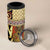 Yellow Aotearoa Kowhaiwhai Pattern 4 in 1 Can Cooler Tumbler NZ Maori Quilt Style