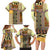 Yellow Aotearoa Kowhaiwhai Pattern Family Matching Long Sleeve Bodycon Dress and Hawaiian Shirt NZ Maori Quilt Style