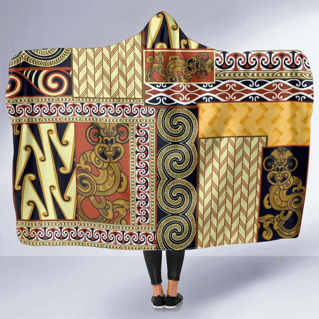 Yellow Aotearoa Kowhaiwhai Pattern Hooded Blanket NZ Maori Quilt Style LT14 One Size Yellow - Polynesian Pride