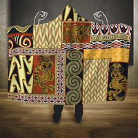 Yellow Aotearoa Kowhaiwhai Pattern Hooded Blanket NZ Maori Quilt Style LT14 - Polynesian Pride