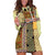 Yellow Aotearoa Kowhaiwhai Pattern Hoodie Dress NZ Maori Quilt Style