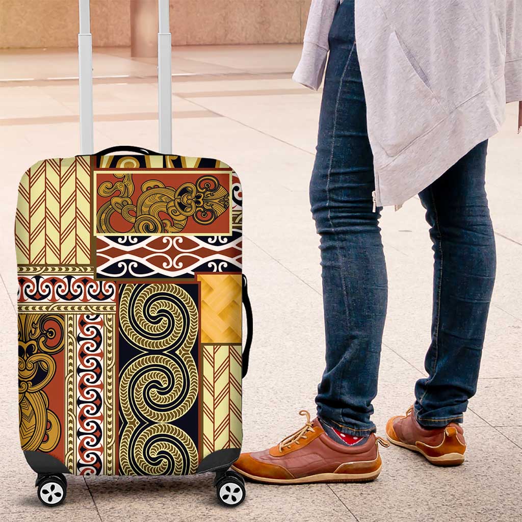 Yellow Aotearoa Kowhaiwhai Pattern Luggage Cover NZ Maori Quilt Style LT14 Yellow - Polynesian Pride