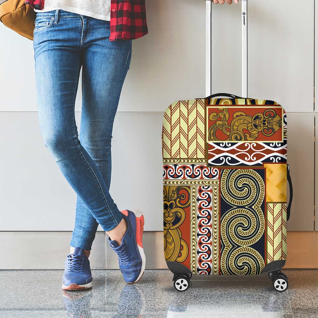 Yellow Aotearoa Kowhaiwhai Pattern Luggage Cover NZ Maori Quilt Style LT14 - Polynesian Pride