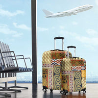 Yellow Aotearoa Kowhaiwhai Pattern Luggage Cover NZ Maori Quilt Style LT14 - Polynesian Pride