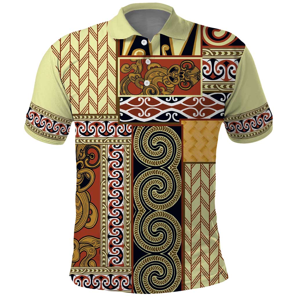 Yellow Aotearoa Kowhaiwhai Pattern Polo Shirt NZ Maori Quilt Style LT14 Yellow - Polynesian Pride
