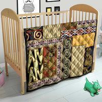 Yellow Aotearoa Kowhaiwhai Pattern Quilt NZ Maori Quilt Style LT14 - Polynesian Pride