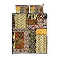 Yellow Aotearoa Kowhaiwhai Pattern Quilt Bed Set NZ Maori Quilt Style LT14 - Polynesian Pride