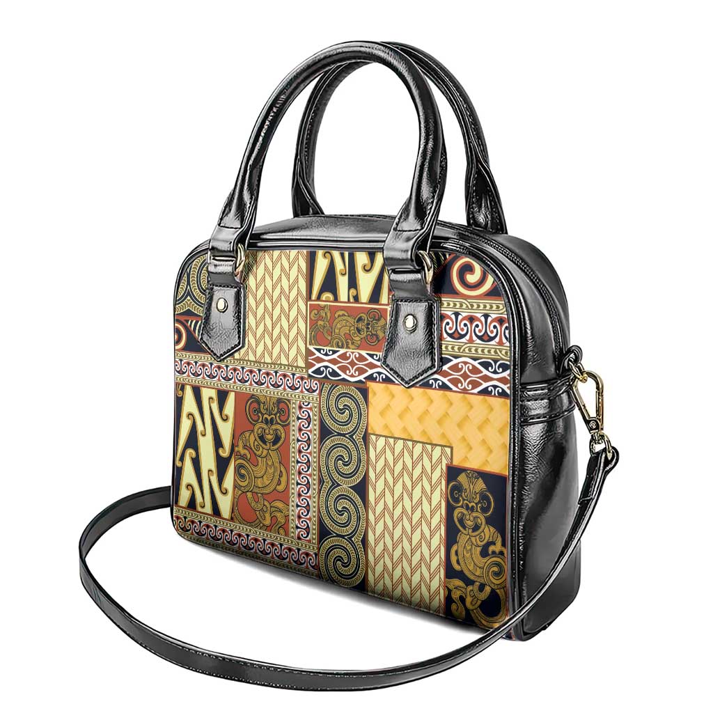 Yellow Aotearoa Kowhaiwhai Pattern Shoulder Handbag NZ Maori Quilt Style LT14 - Polynesian Pride