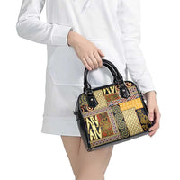 Yellow Aotearoa Kowhaiwhai Pattern Shoulder Handbag NZ Maori Quilt Style LT14 - Polynesian Pride