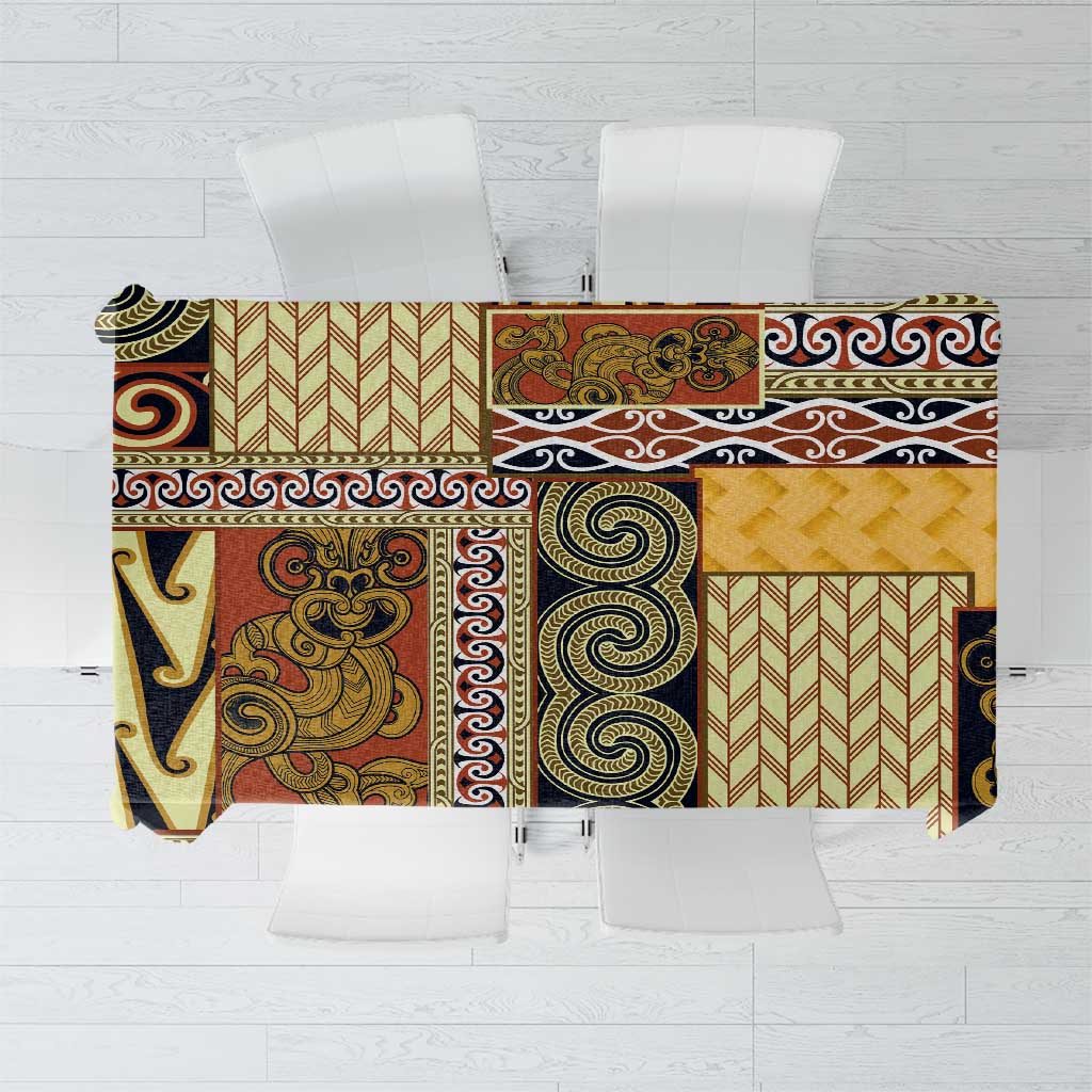 Yellow Aotearoa Kowhaiwhai Pattern Tablecloth NZ Maori Quilt Style LT14 Yellow - Polynesian Pride