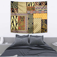 Yellow Aotearoa Kowhaiwhai Pattern Tapestry NZ Maori Quilt Style LT14 - Polynesian Pride