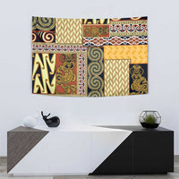 Yellow Aotearoa Kowhaiwhai Pattern Tapestry NZ Maori Quilt Style LT14 - Polynesian Pride