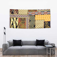 Yellow Aotearoa Kowhaiwhai Pattern Tapestry NZ Maori Quilt Style LT14 - Polynesian Pride