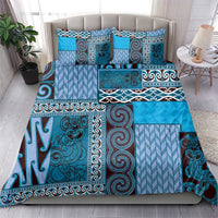 Blue Aotearoa Kowhaiwhai Pattern Bedding Set NZ Maori Quilt Style LT14 - Polynesian Pride