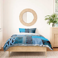 Blue Aotearoa Kowhaiwhai Pattern Bedding Set NZ Maori Quilt Style LT14 - Polynesian Pride
